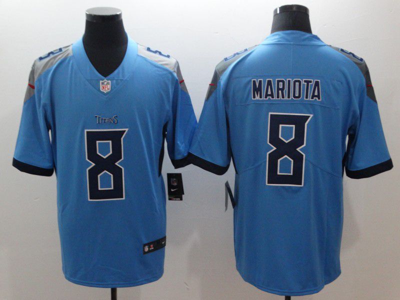 Men Tennessee Titans 8 Mariota Light Blue Nike Vapor Untouchable Limited NFL Jerseys